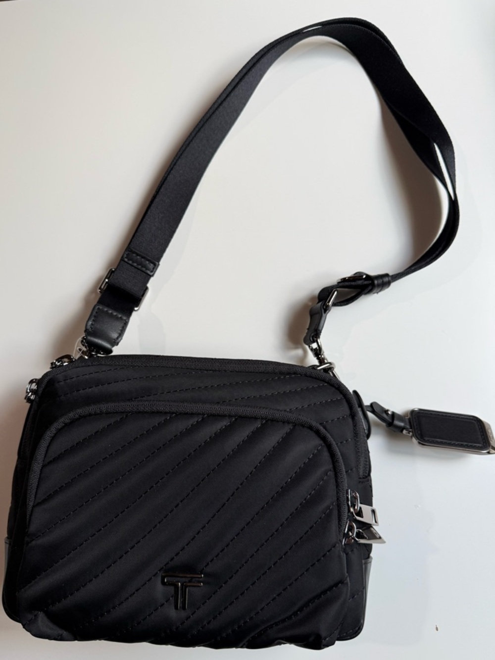 TUMI Black/Silver Crossbody Bag